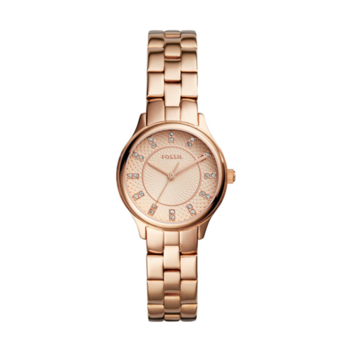 Fossil women modern sophisticate three-hand, rose gold-tone stainless steel watch