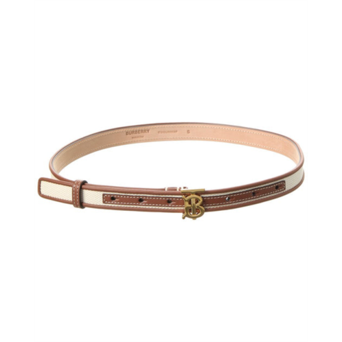 Burberry monogram motif canvas & leather belt