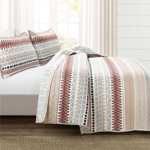 Lush Decor southwest stripe reversible 3 piece quilt set