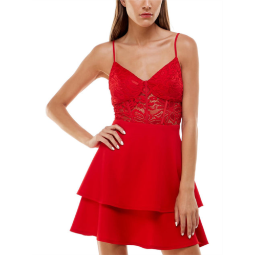 B. Darlin juniors womens lace mini fit & flare dress