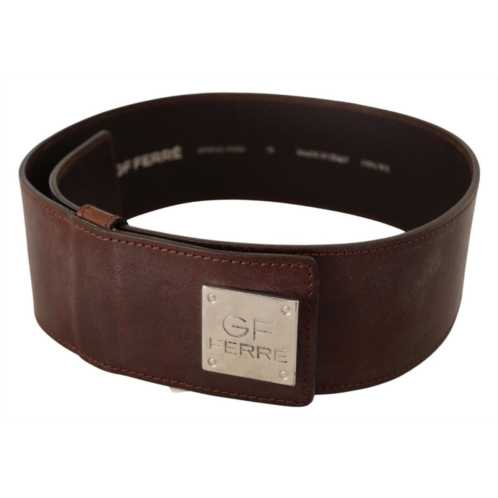 GF Ferre genuine leather wide logo buckle waist womens belt