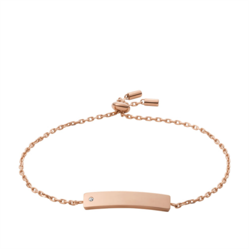 Fossil womens elliott rose gold-tone stainless steel chain bracelet