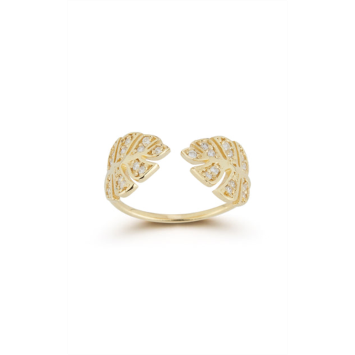 Ember Fine Jewelry 14k gold & diamond leaf ring