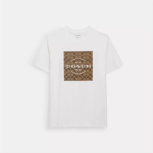 Coach Outlet signature square t shirt in organic cotton