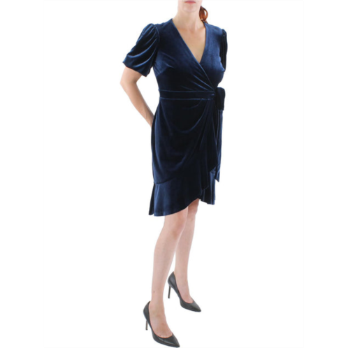 POLO RALPH LAUREN womens velvet midi wrap dress