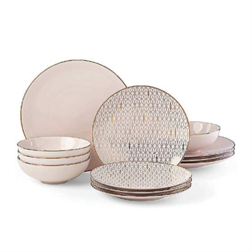 Lenox trianna blush 12-piece dinnerware set pink