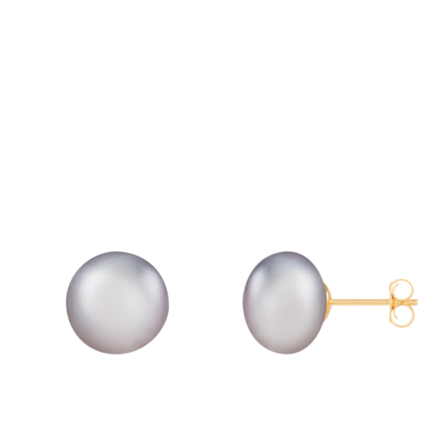 Splendid Pearls 14k yellow gold 10-11mm freshwater pearl stud earrings.