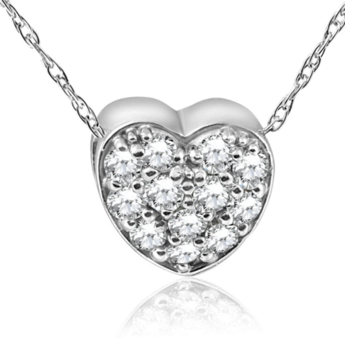 Pompeii3 1/4ct pave diamond petite heart pendant 14k white gold 1/4