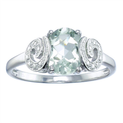 Vir Jewels sterling silver green amethyst ring (1.70 ct)