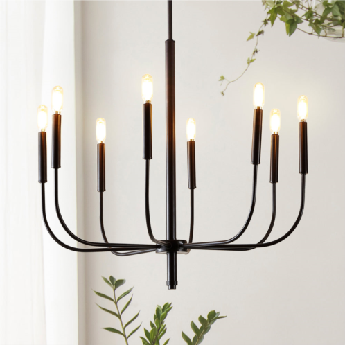 JONATHAN Y amoros 27.25 8-light modern mid-century iron led chandelier