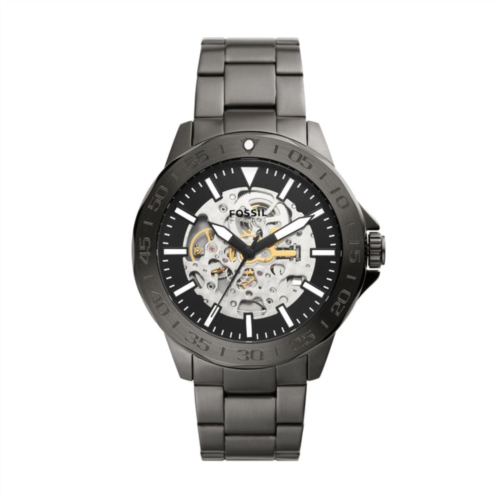 Fossil mens bannon automatic, smoke-tone stainless steel watch