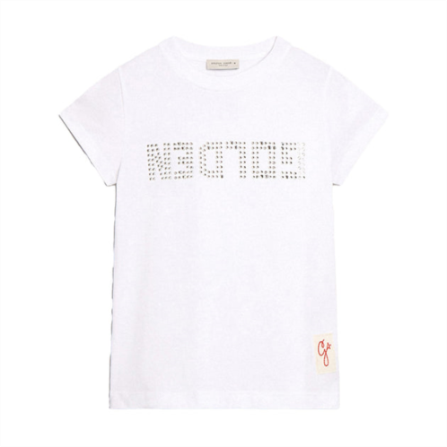 Golden Goose white glitter logo t-shirt