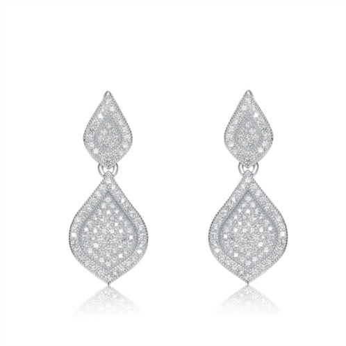 Genevive sterling silver cubic zirconia pear drop earrings