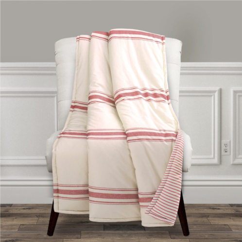 Lush Decor farmhouse stripe throw