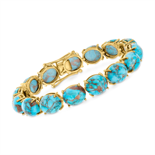 Ross-Simons mohave turquoise bracelet in 18kt gold over sterling