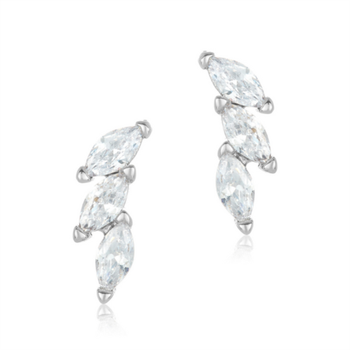 Adornia petal climbing earrings silver