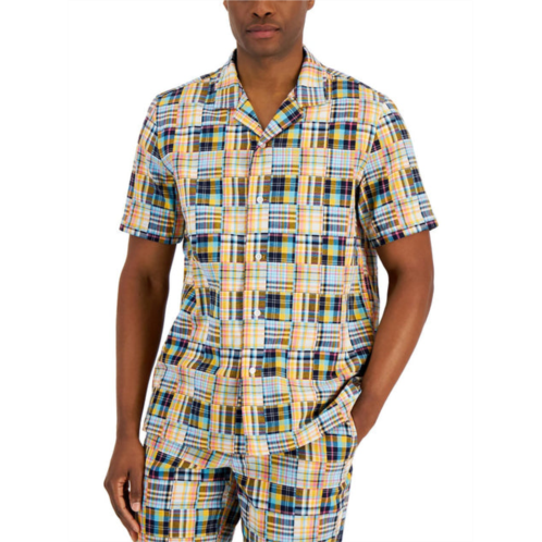 Club Room mens patch plaid button-down shirt