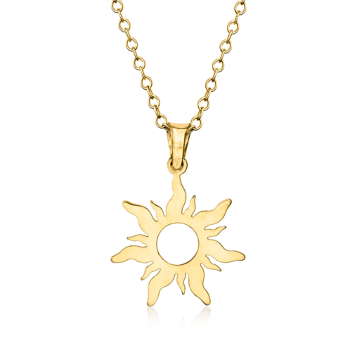 RS Pure ross-simons 14kt yellow gold sun pendant necklace