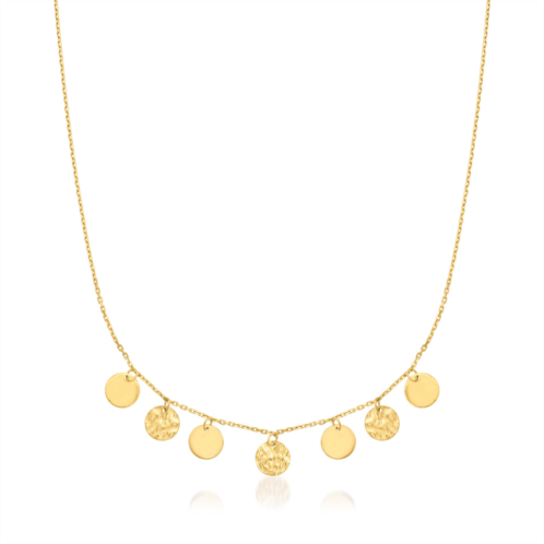 RS Pure ross-simons italian 14kt yellow gold disc charm necklace