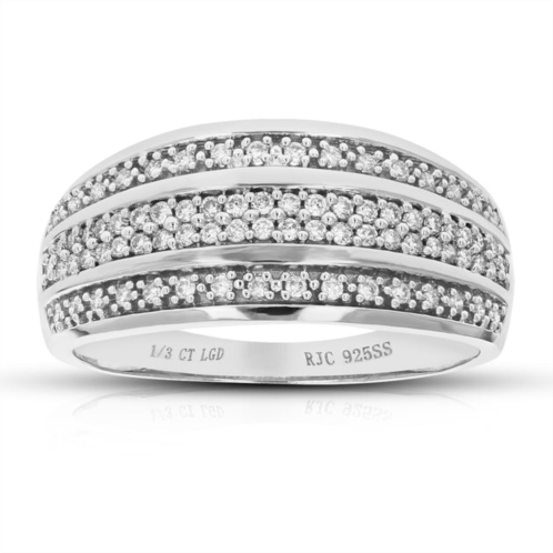 Vir Jewels 1/3 cttw round cut lab grown diamond wedding band 78 stones .925 sterling silver prong set