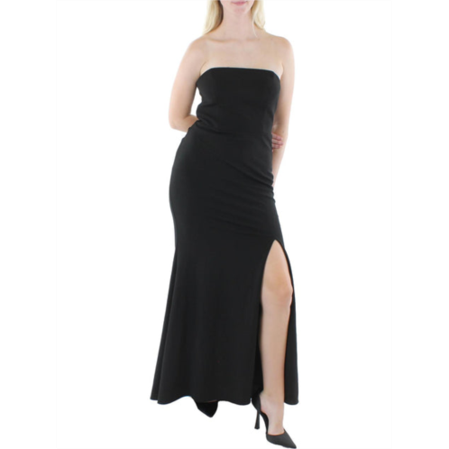 Xscape womens embellished slit evening dress