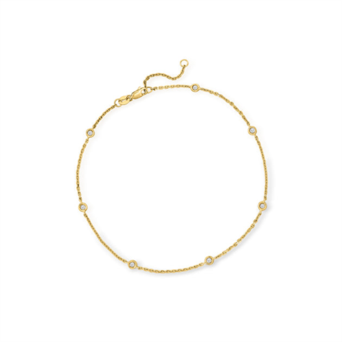 RS Pure ross-simons bezel-set diamond anklet in 14kt yellow gold