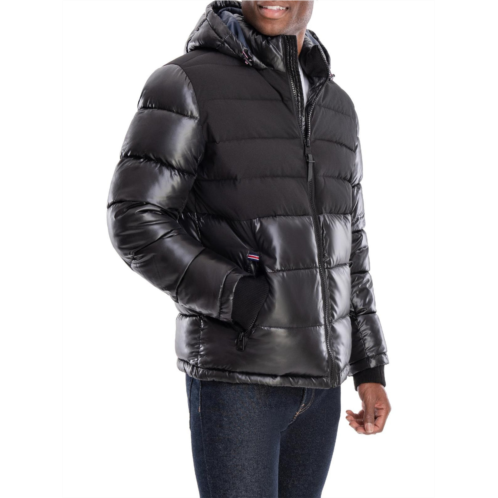 London Fog tower mens puffer colorblock quilted coat