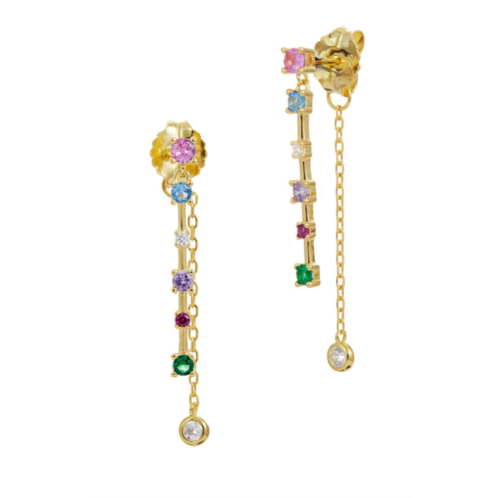 SAVVY CIE JEWELS 18k gold sterling double drop earrings