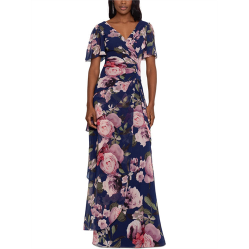 Xscape womens surplice tiered maxi dress