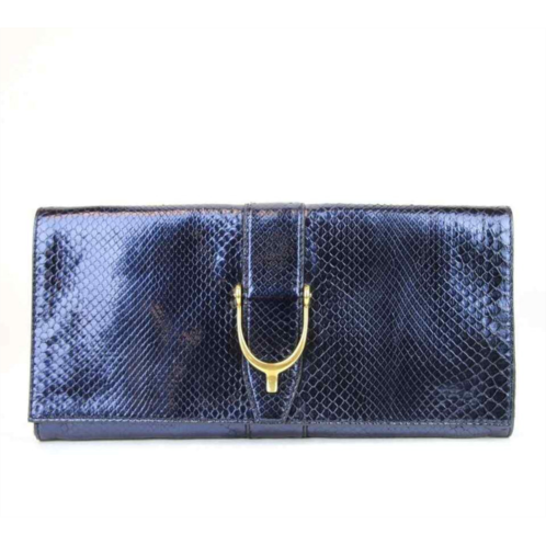 Gucci womens soft stirrup python clutch evening bag large