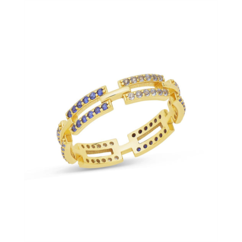 Sterling Forever sterling silver sapphire ombre cz linked ring