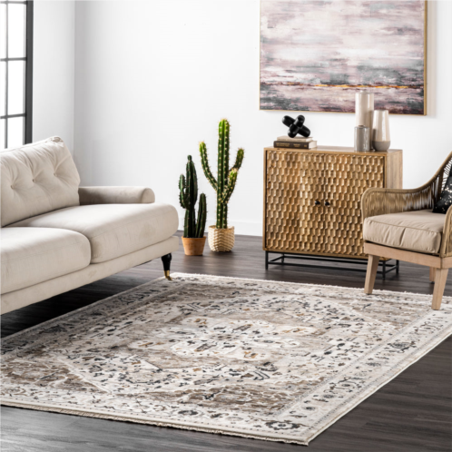 NuLOOM oliveira floral medallion fringe area rug