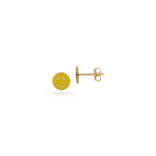 Ember Fine Jewelry 14k italian gold smiley face stud earrings