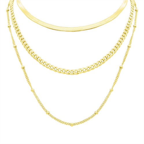 Adornia layered chain necklace gold