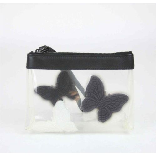 BOTTEGA VENETA womens clear wristlet clutch bag butterfly