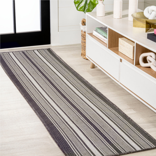 JONATHAN Y haynes modern double stripe indoor/outdoor runner rug