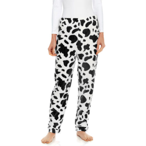 Leveret womens fleece pajama pants cow black