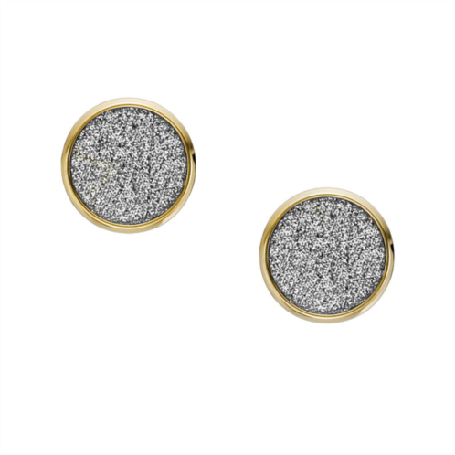 Fossil womens hazel glitz paper gold-tone stainless steel stud earrings