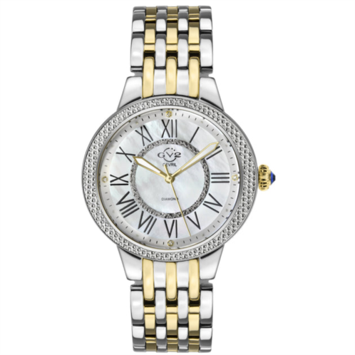 GV2 astor ii womens watch white mother of pearl dial two-tone yellow gold bracelet