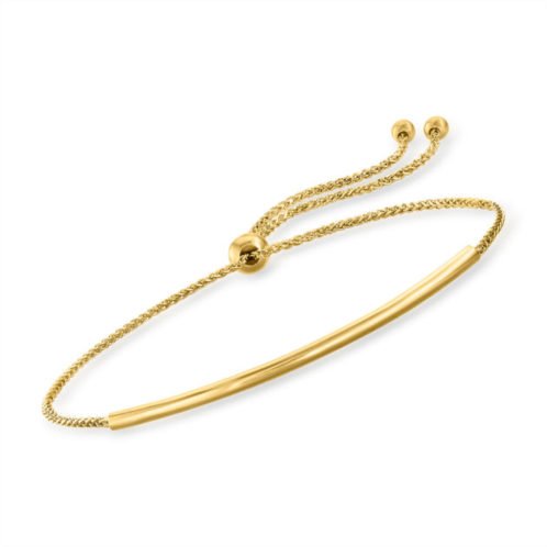 RS Pure ross-simons 14kt yellow gold round bar bolo bracelet