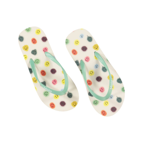 Molo white happy dots flip flops