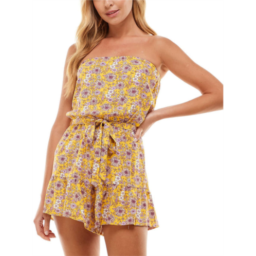 Be Bop juniors womens floral strapless romper