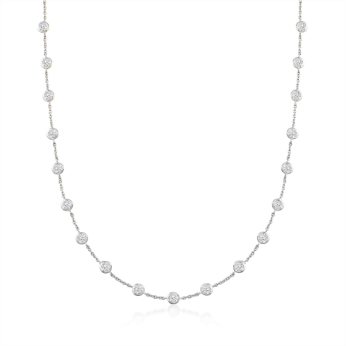 Ross-Simons bezel-set cz station necklace in sterling silver