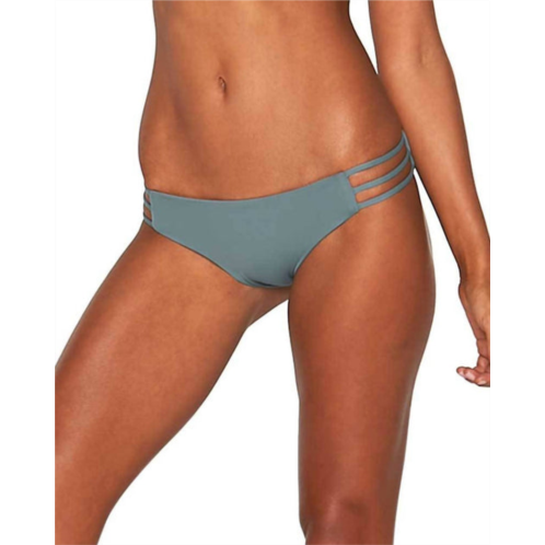 L*SPACE kennedy seamless low rise tri strap bikini bottom in slated glass