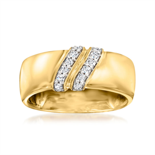 Ross-Simons diamond double-stripe ring in 18kt yellow gold