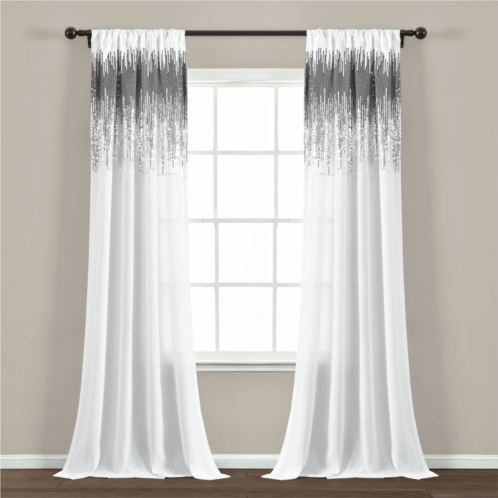 Lush Decor shimmer sequins window curtain panel set