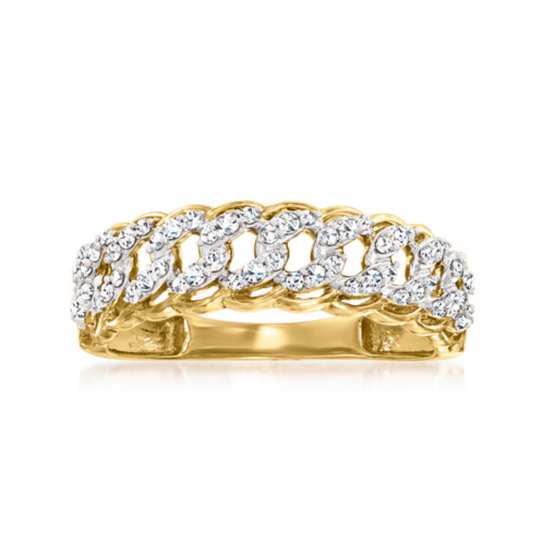 Ross-Simons diamond curb-link band ring in 14kt yellow gold