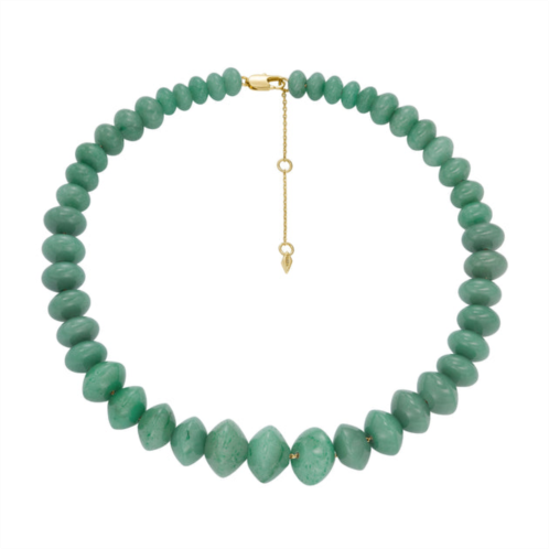 Fossil womens all stacked up green aventurine beaded necklace