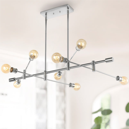 JONATHAN Y atlas 36 6-light modern vintage iron arm-adjustable led chandelier