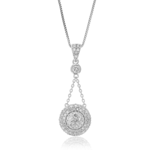 Vir Jewels 3/4 cttw lab grown diamond pendant necklace .925 sterling silver 2/5 inch with 18 inch chain